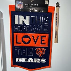 NFL Bears Wool Blend Banner/Flag in Orange and Navy